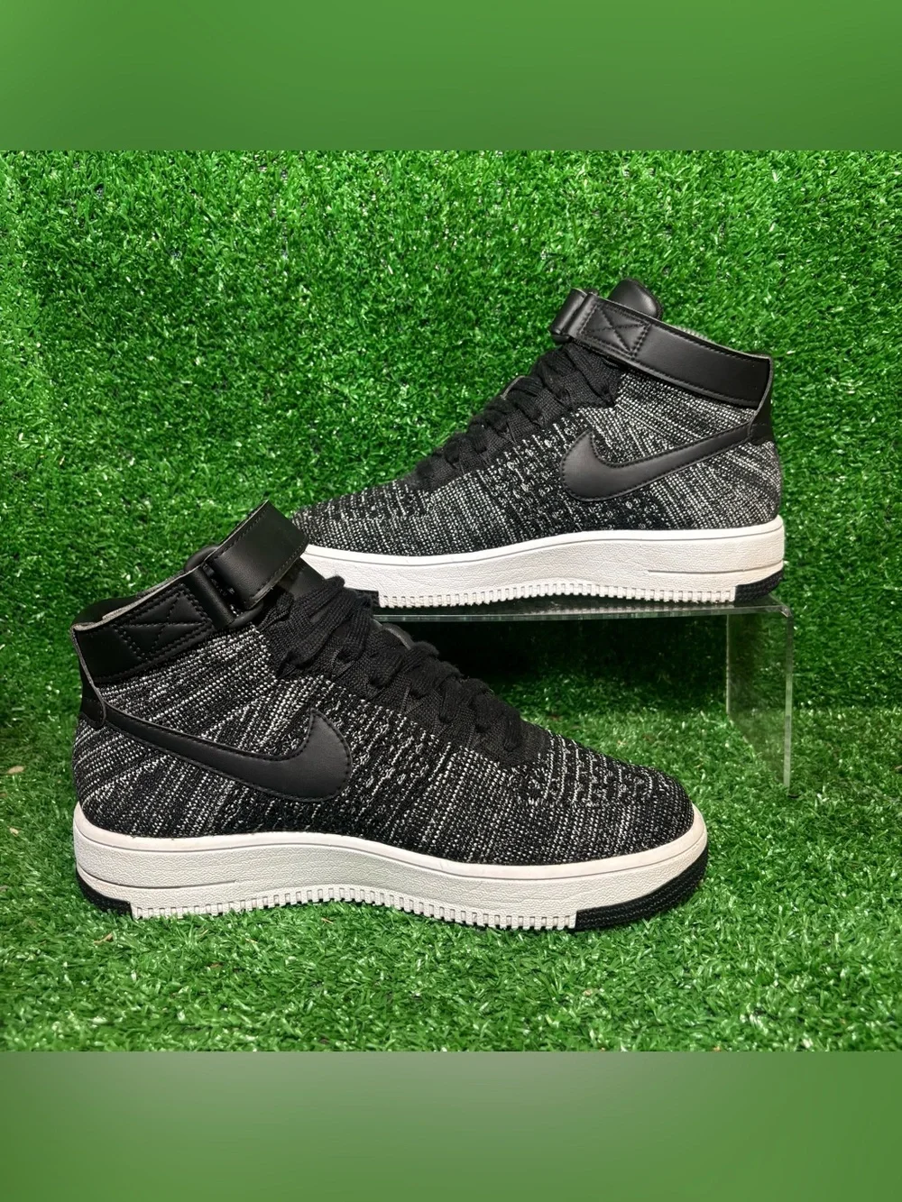 RARE Nike Air Force 1 Ultra Flyknit Mid ‘Oreo’ Womens 8 (6.5Y) 862824-001